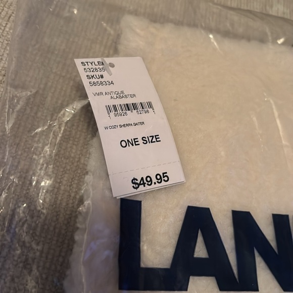 NWT!! Lands End Cozy Sherpa Gaiter and Ear Muff Set, Antique Alabaster White - Picture 5 of 12